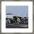 An F-14d Tomcat On The Flight Deck #23 Framed Print