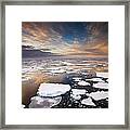 Ice Floes At Sunset Near Mertz Glacier #3 Framed Print
