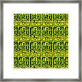 40 Green Buddhas Embossed Framed Print