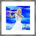 A Girl Playing Flute Framed Print