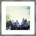 A Rooster And His Girls Framed Print