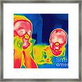 A Thermogram Of Two Children Framed Print