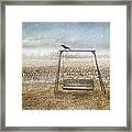 Abandoned  Swing In First Snow Storm Of Winter Framed Print