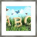 Abc Letters In The Grass Framed Print
