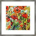 Impressionist Red Poppies Framed Print