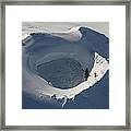 Aerial View Of Frozen Lake In Summit Framed Print