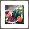 Wine And Grapes Framed Print