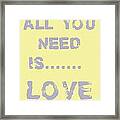 All You Need Is.......... Framed Print