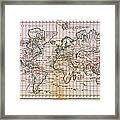 Antique Map Of The World Framed Print