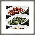 Assorted Herbal Wellness Dry Tea In Bowls Framed Print