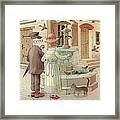 At The Fountain Framed Print