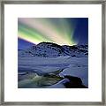 Aurora Borealis Over Mikkelfjellet Framed Print