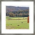 Autumn Valley Hay Bales Framed Print