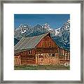 Barn And Tetons Framed Print