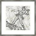Battle In The Wheatfield  Mississippi At Gettysburg Sketch Framed Print
