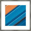 Beach House - Orange And Blue Lines I Framed Print