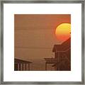Beach House Sunset Framed Print