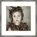 Beautiful Child With Bird Framed Print