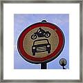 Beware - Car Jumping Motorcycles Ahead Framed Print