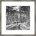 Bicyclist And Jogger On Saucon Trail Framed Print