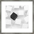 Black Cube Lost In White Cube Framed Print
