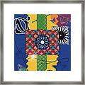 Blue And Yellow Design Framed Print