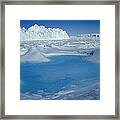 Blue Pool On Iceberg Antarctica Framed Print