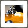 Blueberry Butter Pancake With Honey Maple Sirup Flowing Down Framed Print