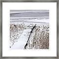 Boat Dock In Winter On A Lake No.0243 Framed Print