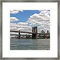 Brooklyn Bridge And Skyline Framed Print