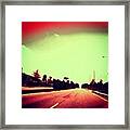 #cary #driving #sky #red #watertower Framed Print