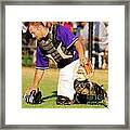 Caught At The Plate Framed Print