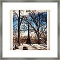 Cemetery. #snow #trees #winter #sky Framed Print