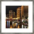 Chiacgo Downtown At Night Framed Print