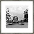 Citi Field In Black And White Framed Print