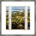 City Lights White Rustic Picture Window Frame Photo Art View Framed Print