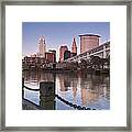 Cleveland Skyline From The River - Landscape Framed Print