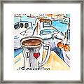 Coffee Break In Heraklion In Crete Framed Print