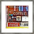 Coffee Shop Window Framed Print