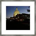 Conjunction Of Moon Venus And Jupiter Over The U S Capitol 15q Framed Print