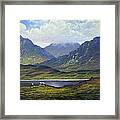 Connemara Landscape With Cattle By Lake Framed Print