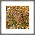 Country Ranch Road Autumn Portrait Framed Print