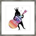 Dog  Playing A Music With Guitar Framed Print