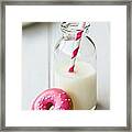Doughnut And Milk Framed Print