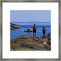 Elba Island - Mtb Bikers Looking The Far Away Island - Ph Enrico Pelos Framed Print