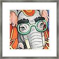 Elephant In Glasses Framed Print