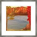 Fall On River Framed Print