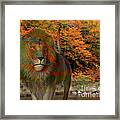 Fantasy Lion In Autumn Framed Print