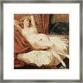 Female Nude Reclining On A Divan Framed Print