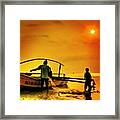 Fisherman #sunrise #sunset Framed Print